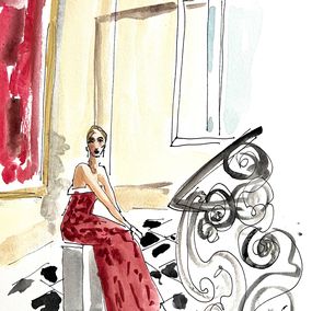 Dibujo, Lauren in Balenciaga. From the Fashion series, Manuel Santelices