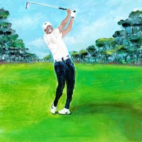 Gemälde, Tiger Woods Golf, Joelle De Lacanau