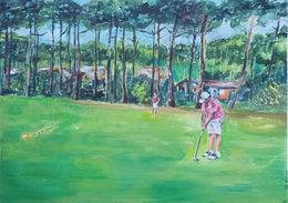 Peinture, Golfeurs, Joelle De Lacanau