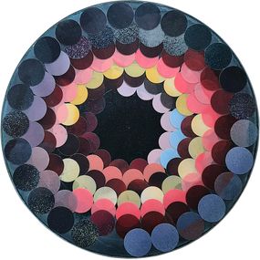 Painting, Time flows with holy heptagon_Blackhole_01, Soo Youn Kim