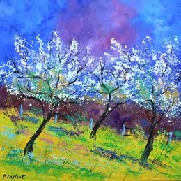 Painting, Blooming appletrees - 7724, Pol Ledent