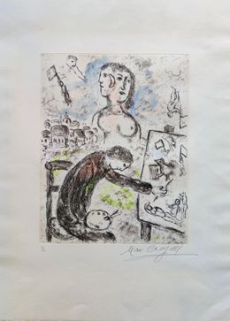 Print, Le Peintre from Songes, Marc Chagall