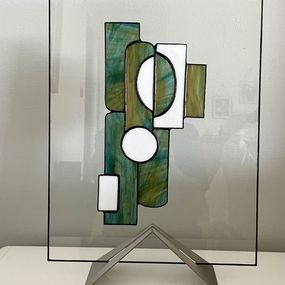 Sculpture, Petit Tableau Gost vert, Dominique Combe