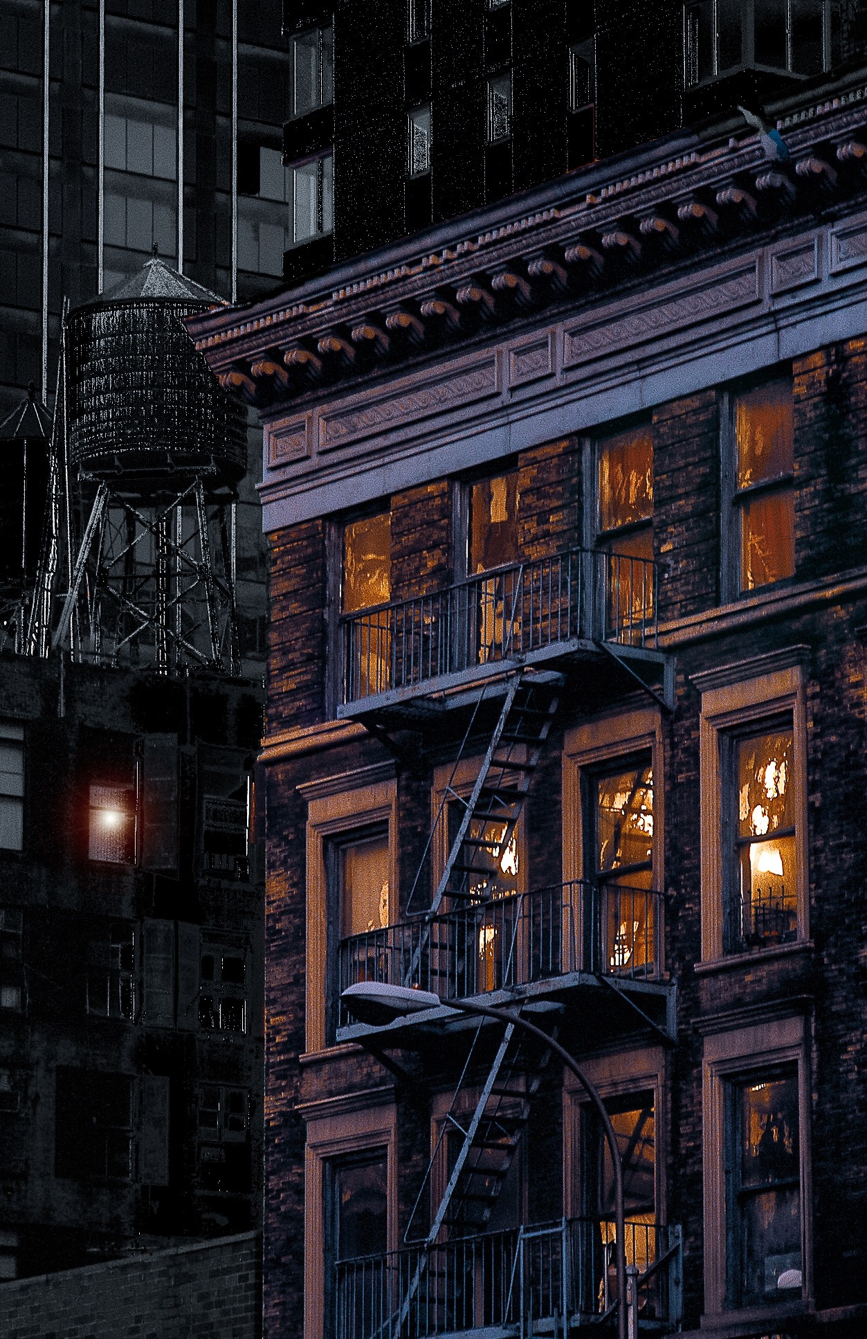 Dominique Leroy, New York en pleine lumière du soir et ses reflets Dominique Leroy, New York en pleine lumière du soir et ses reflets