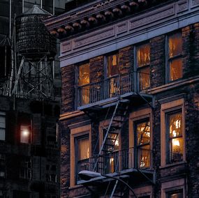 Photographie, New York en pleine lumière du soir et ses reflets, Dominique Leroy