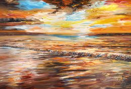 Painting, Romantic Evening Seascape XL 1, Peter Nottrott