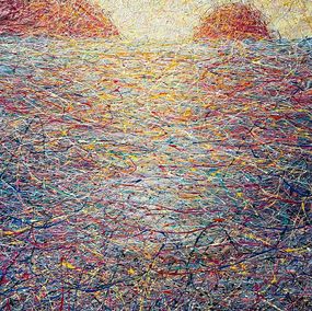 Gemälde, My tomorrow depends on me (light peach sunrise sea), Nadine Antoniuk