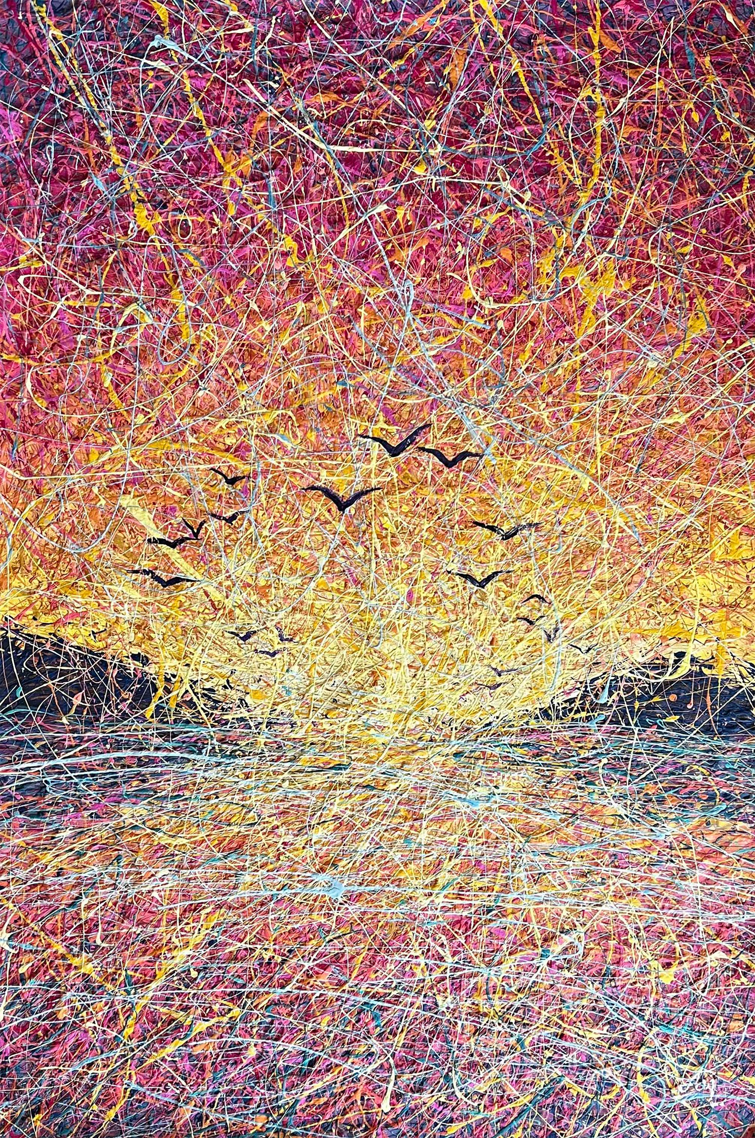 Nadin Antoniuk, Whispers at the Edge of Daybreak (Seaguls and red sunset) Nadin Antoniuk, Whispers at the Edge of Daybreak (Seaguls and red sunset)
