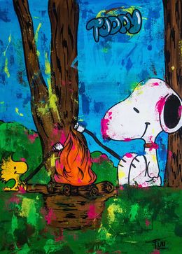 Painting, Snoopy in Be preset the Today, Carlos Pun Art