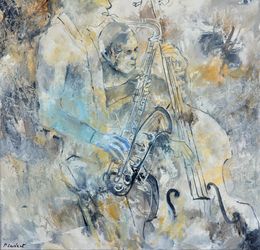 Painting, Sax and bass - Jazz, Pol Ledent