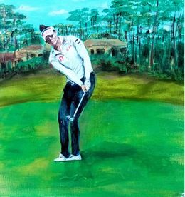 Painting, La golfeuse Atthaya Thitikul, Joelle De Lacanau