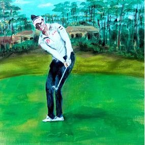 Painting, La golfeuse Atthaya Thitikul, Joelle De Lacanau