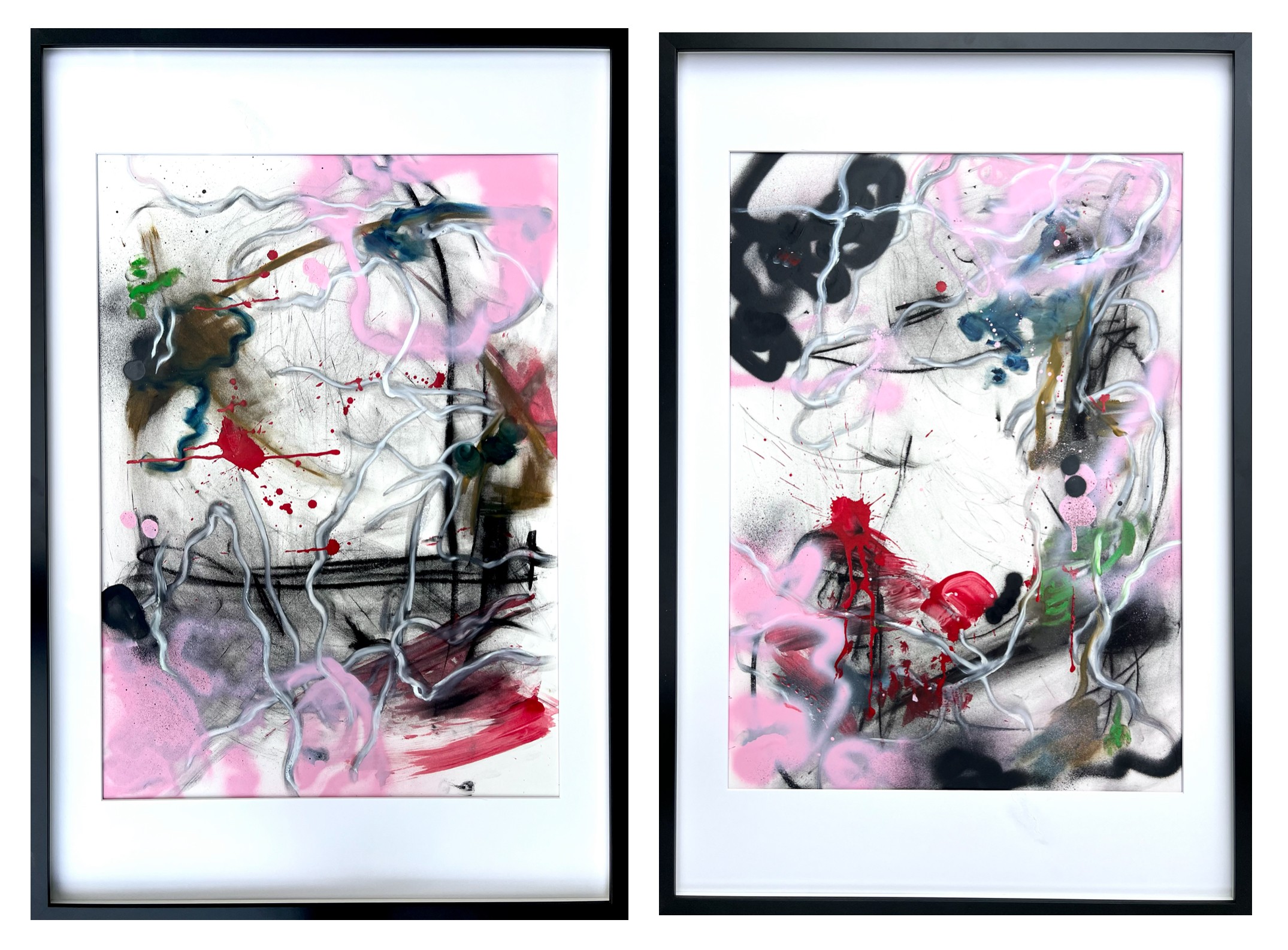 Maria Esmar, Diptych abstract painting Maria Esmar, Diptych abstract painting