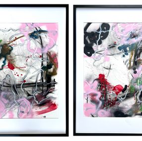 Painting, Diptych abstract painting, Maria Esmar