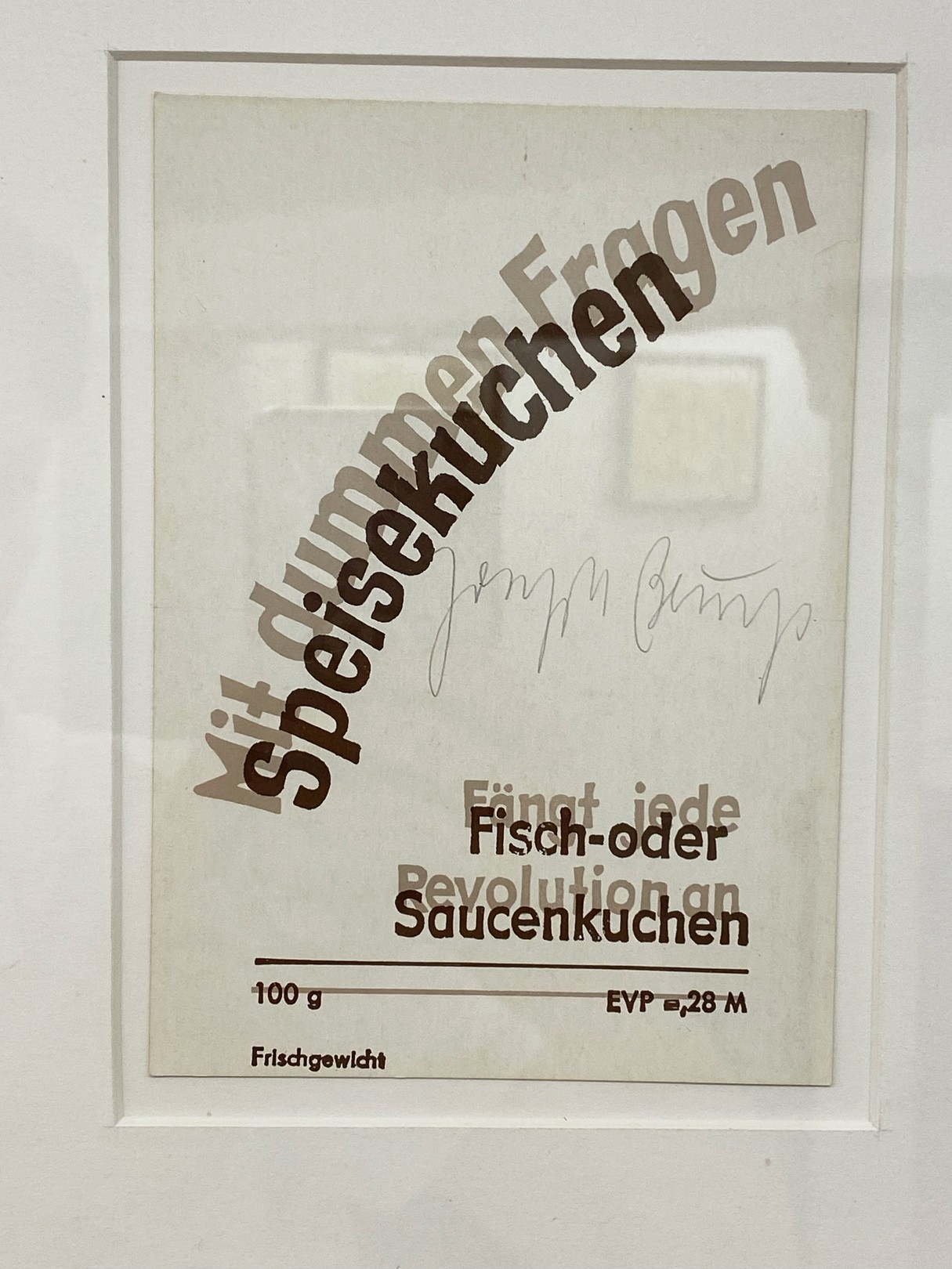 Joseph Beuys, Speisekuchen Joseph Beuys, Speisekuchen