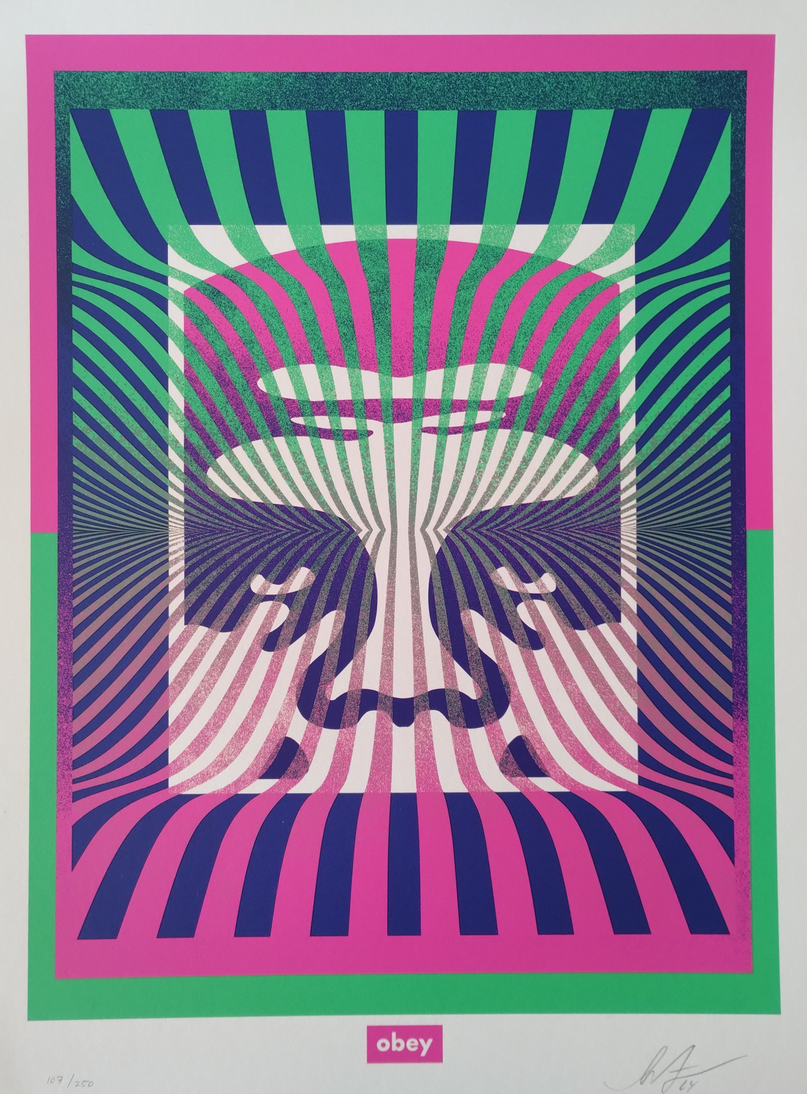 Shepard Fairey (Obey), Op-Art Icon (Green Gradient) Shepard Fairey (Obey), Op-Art Icon (Green Gradient)