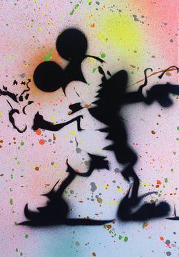 Painting, Mickey banksy Pochoir, Spaco
