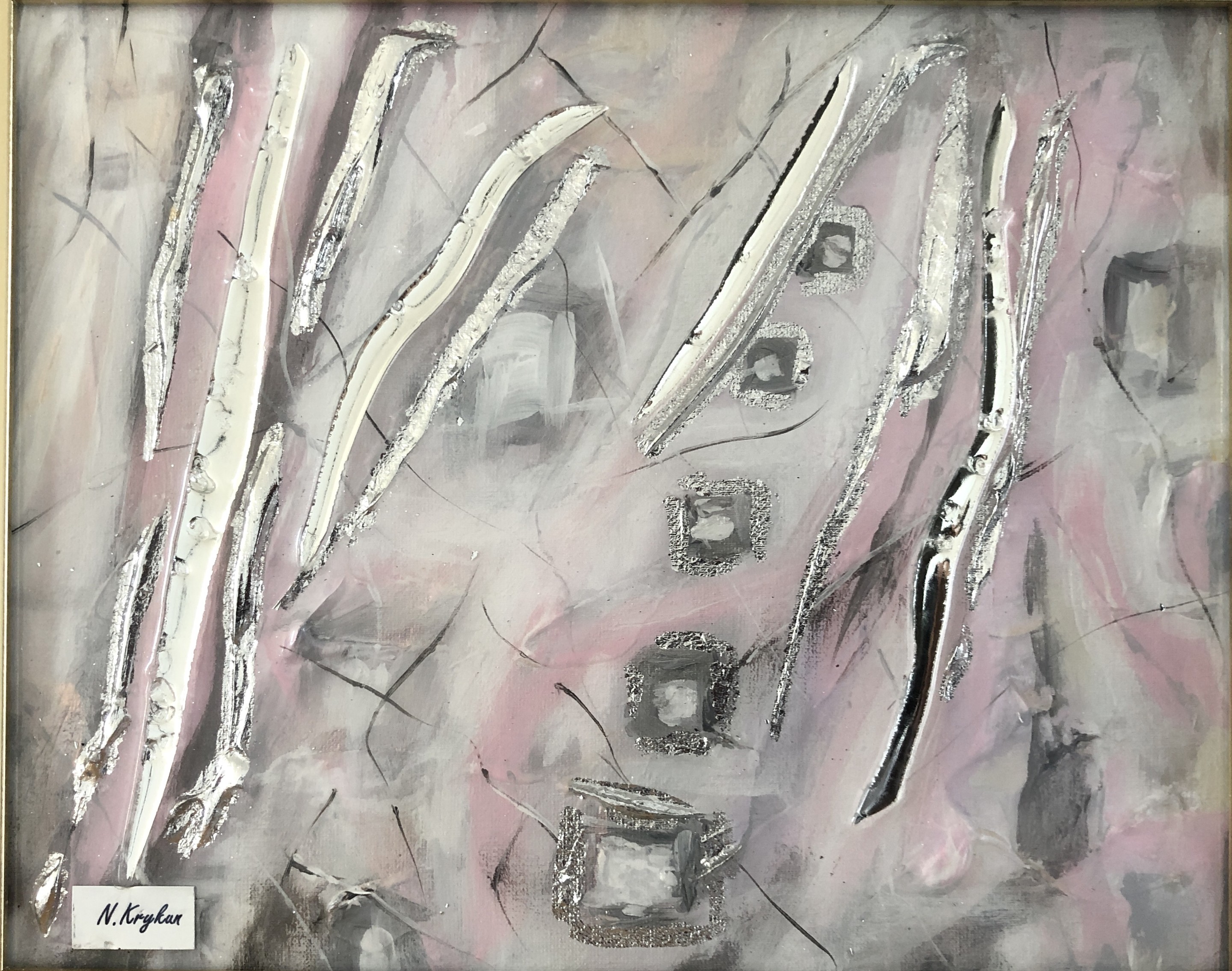 Nataliia Krykun, Silver rosa abstraction Nataliia Krykun, Silver rosa abstraction