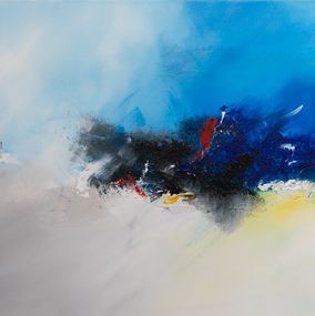 Painting, Paysage dans les nuages - Abstraction, Laurent Roullier