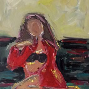 Pintura, Woman in a red blouse, Natalya Mougenot