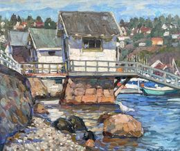 Painting, Boat houses, Nadezda Stupina