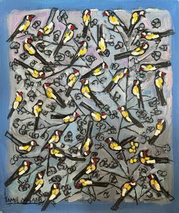 Peinture, Birds On Branches, Jamil Molaeb