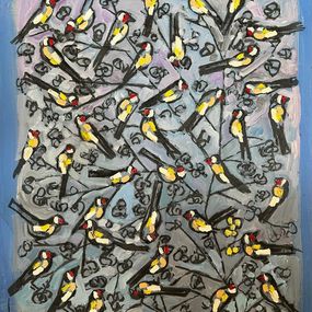 Peinture, Birds On Branches, Jamil Molaeb