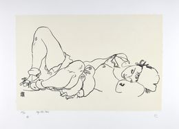 Drucke, La femme allongée, 1918 | Reclining woman, 1918 (Liegende), Egon Schiele