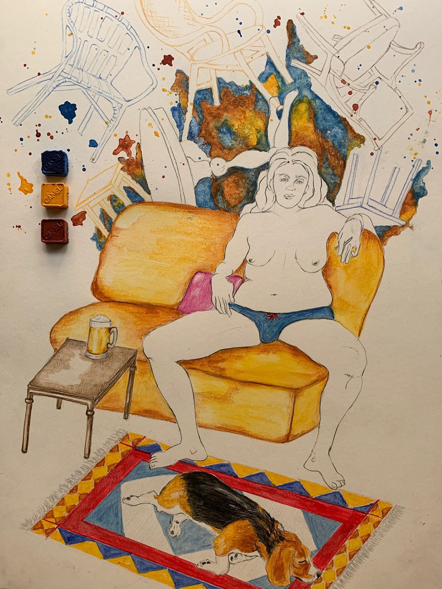 Megha Joshi, Bring it on. Drawings From the covid diaries series Megha Joshi, Bring it on. Drawings From the covid diaries series