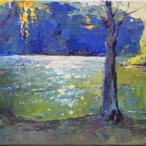 Gemälde, Morning by the river, Serhii Cherniakovskyi