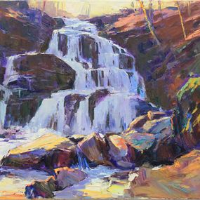 Painting, Shipit waterfall, Serhii Cherniakovskyi