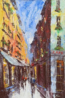 Painting, Cafe on the corner, Aram Movsisyan