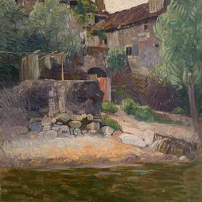 Peinture, Bord de rivière, Albert Silvestre