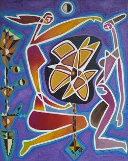 Pintura, Dues noies assegudes i gran flor, Jordi Traperho