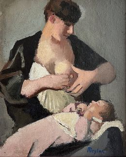 Peinture, Mère et enfant, Henry Meylan