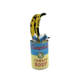 Sculpture, PopArt - Campbell soup x Warhol Banana x Smurfs, Koen Betjes