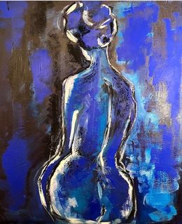 Painting, Dos bleu, Catherine Muguet