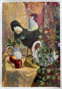 Gemälde, Still life with chicken, Nadezda Stupina