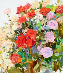 Peinture, Roses in my garden, Yehor Dulin