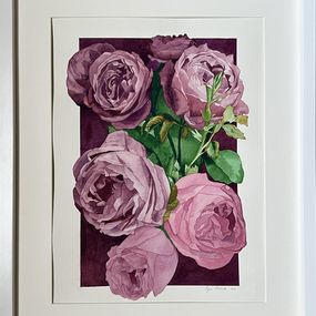 Fine Art Drawings, 7 Pink Roses, Iryna Antoniuk