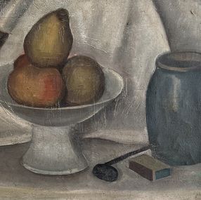 Gemälde, Pipe et coupe de fruits, Alexandre Rochat