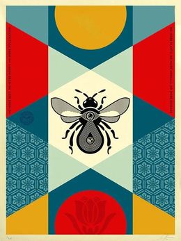 Print, Bee Geometric (Dark), Shepard Fairey (Obey)