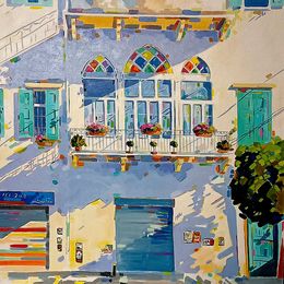 Painting, A Balcony From Beirut, Jamal Kadamani