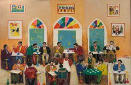 Painting, Coffee Shop, Hassan Jouni