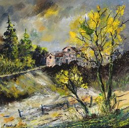 Painting, Houses in my countryside, Pol Ledent