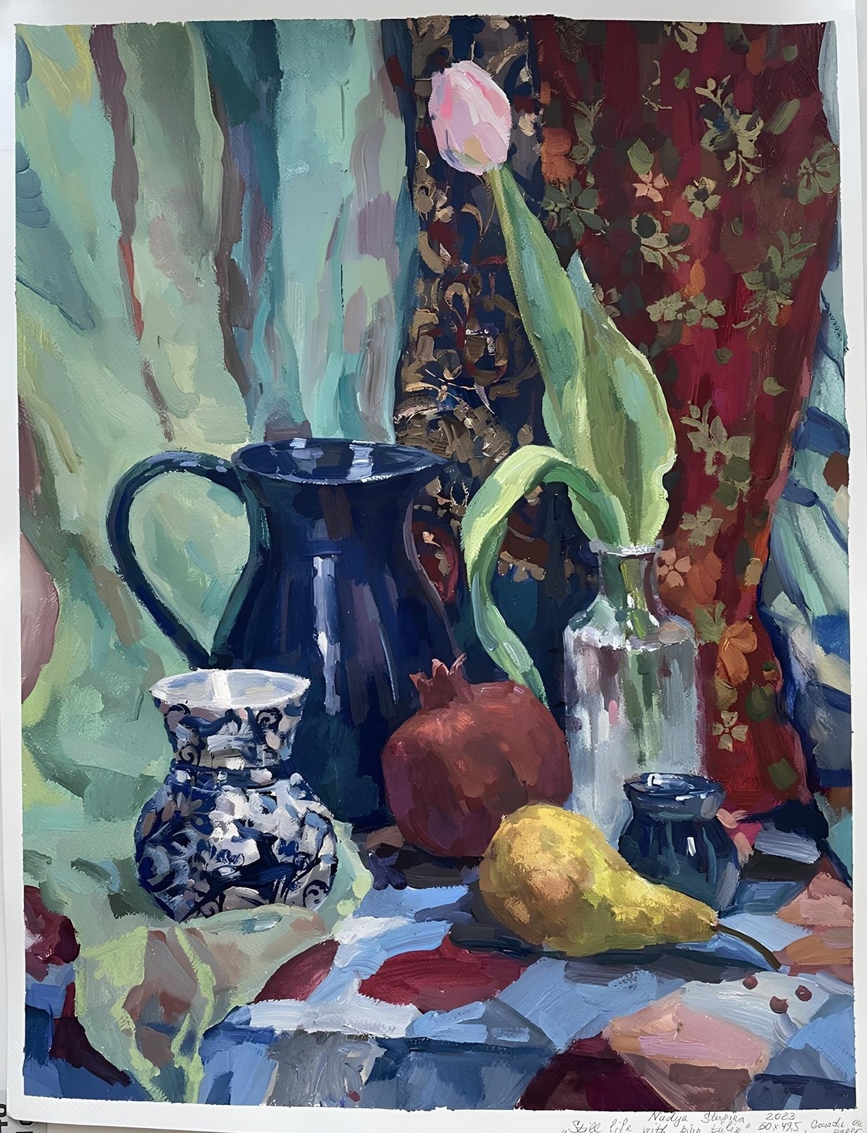 Nadezda Stupina, Still life with pink tulip Nadezda Stupina, Still life with pink tulip