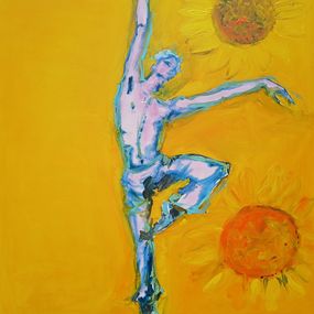 Peinture, Taylor Swift Dancing Inbetween Blue Sparks and Sunflowers, Joanna Glazer