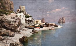 Peinture, Capri, Marina piccola, Angelo Della Mura