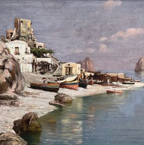 Gemälde, Capri, Marina piccola, Angelo Della Mura