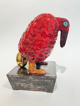 Sculpture, Red Beauty with Golden Egg, Nora Blazeviciute